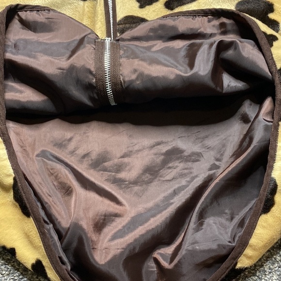 Vintage White Stag Brown Tan Cow Print Zip Vest Size XL - Picture 5 of 5